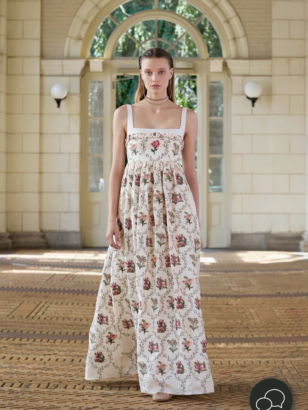 Agua by Agua Bendita Barbara Floral Hand Embroidered linen Maxi Dress NWT - Picture 8 of 9